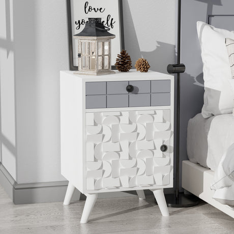 ComfyStyle 1 Door & Drawer Creative Modern Solid Wood Nightstand