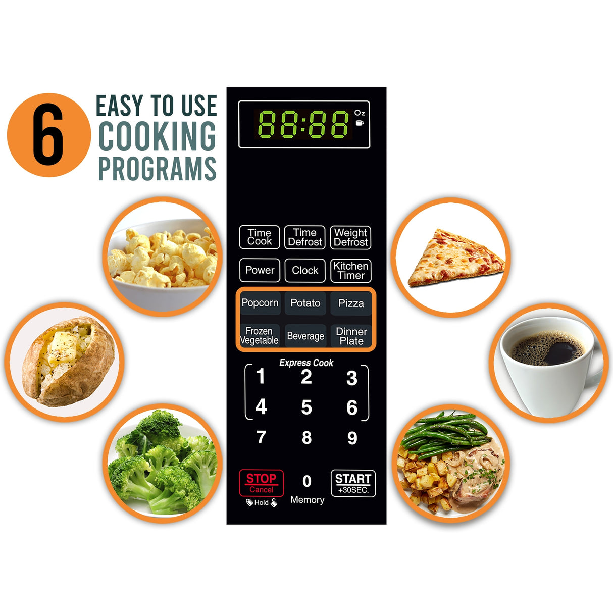 Farberware 1000-Watt 1.1 Cu. Ft. Countertop Microwave Oven With LED Lighting and Child Lock