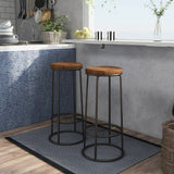 Lodz Rustic Metal Round Barstools (Set of 2) by Furniture of America