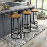 Lodz Rustic Metal Round Barstools (Set of 2) by Furniture of America