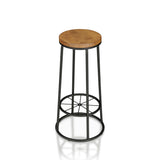 Lodz Rustic Metal Round Barstools (Set of 2) by Furniture of America