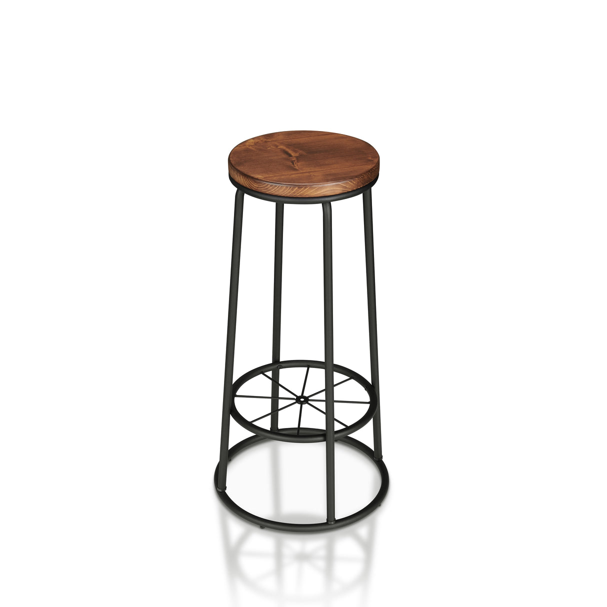 Lodz Rustic Metal Round Barstools (Set of 2) by Furniture of America