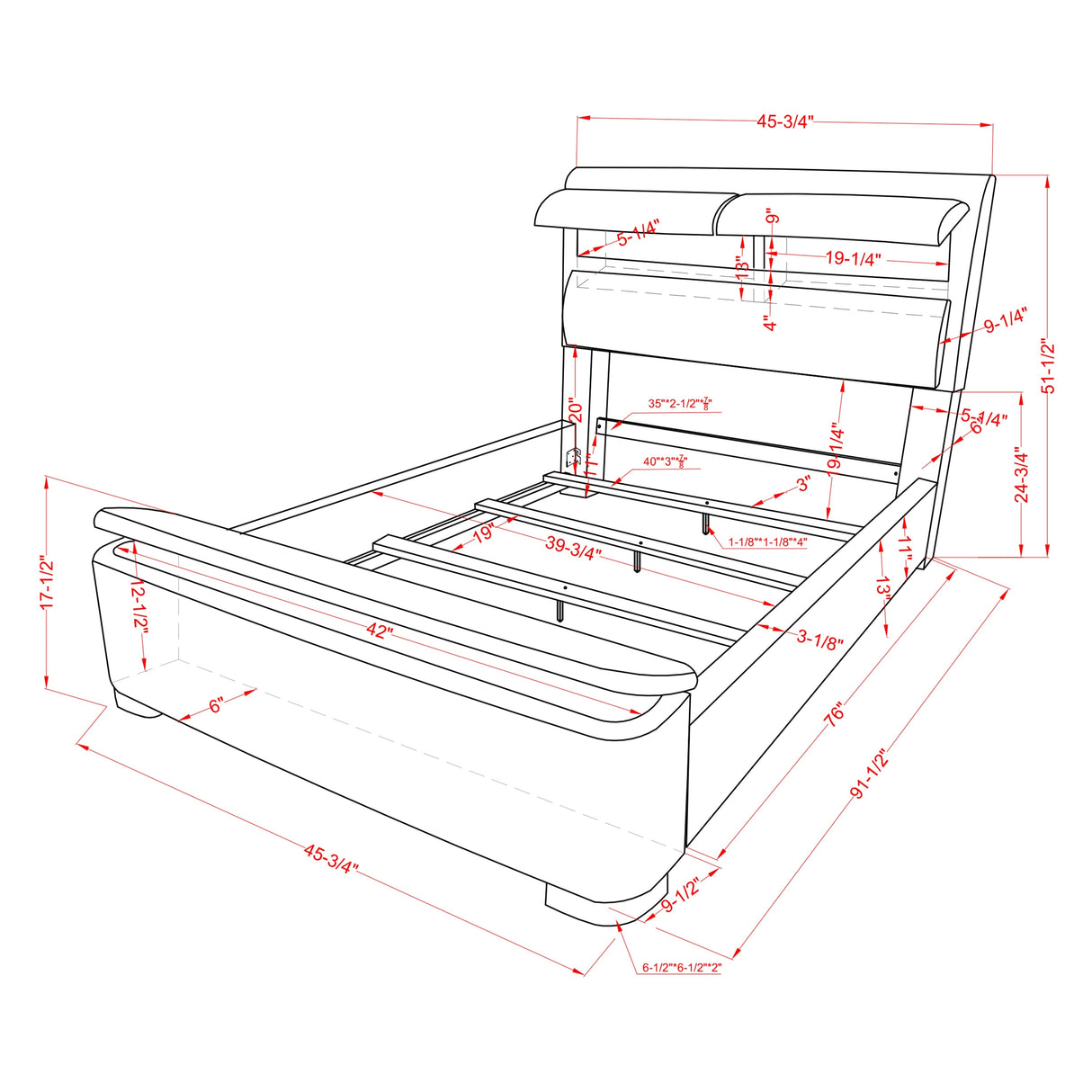 Furniture of America Otjen Modern Upholstered Storage Bed