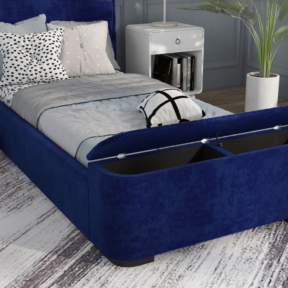 Furniture of America Otjen Modern Upholstered Storage Bed