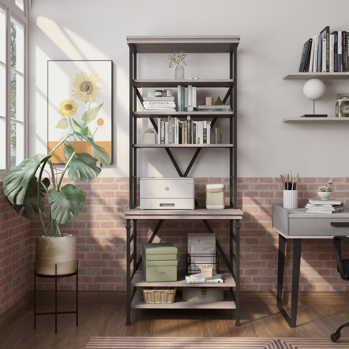 Rendrick Farmhouse Adjustable Shelves Bookcase by Furniture of America