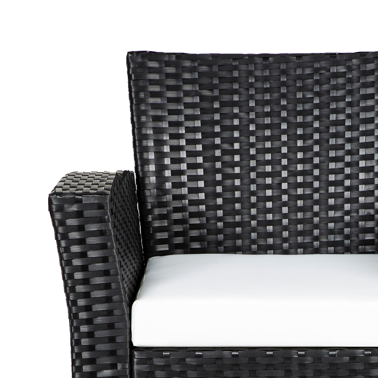 Grandview 4-piece Black Wicker Outdoor Patio Conversation Set