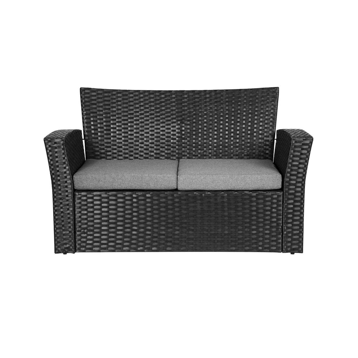 Grandview 4-piece Black Wicker Outdoor Patio Conversation Set