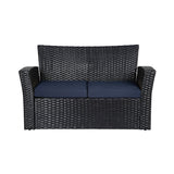 Grandview 4-piece Black Wicker Outdoor Patio Conversation Set