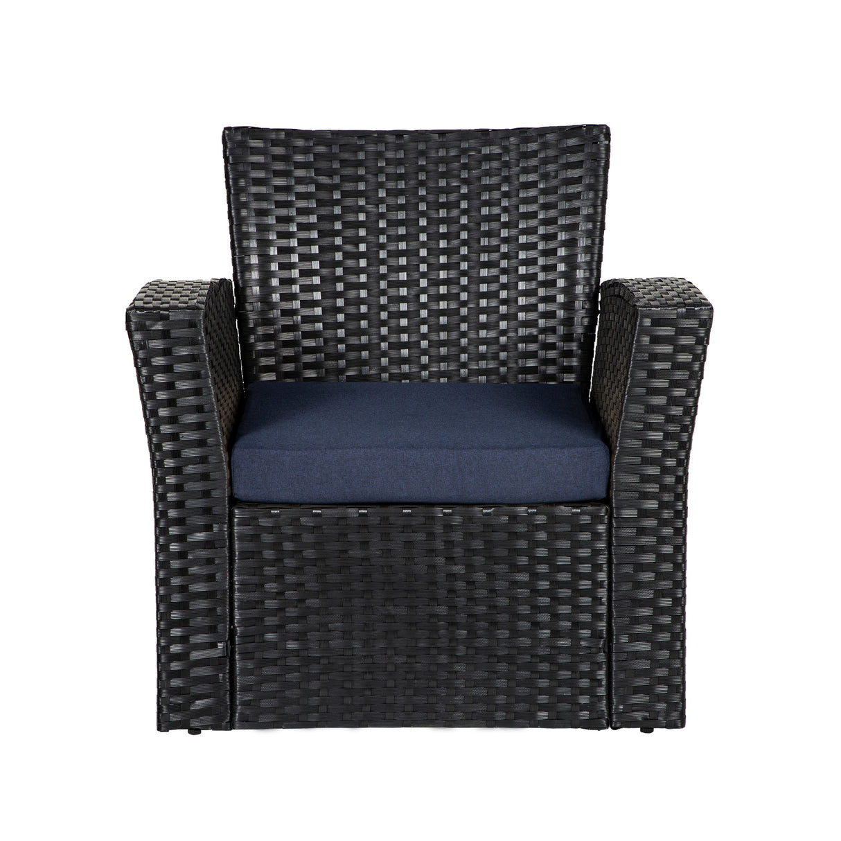 Grandview 4-piece Black Wicker Outdoor Patio Conversation Set