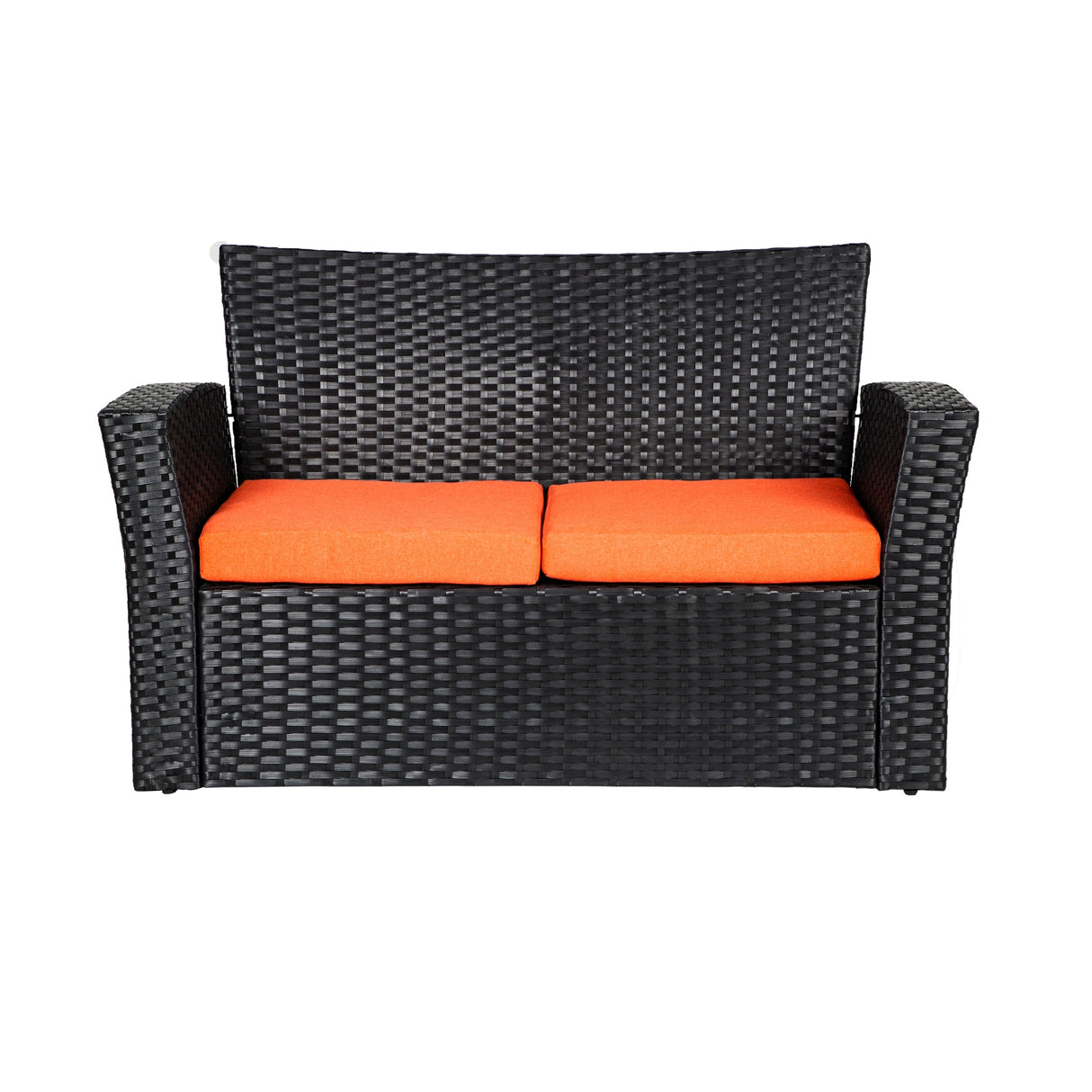 Grandview 4-piece Black Wicker Outdoor Patio Conversation Set