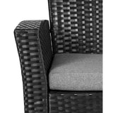 Grandview 4-piece Black Wicker Outdoor Patio Conversation Set