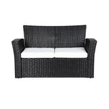 Grandview 4-piece Black Wicker Outdoor Patio Conversation Set