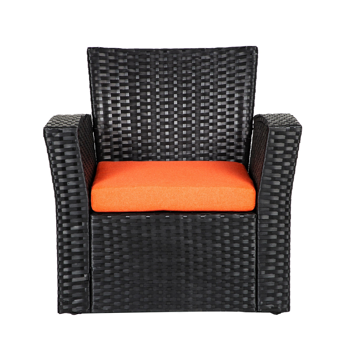 Grandview 4-piece Black Wicker Outdoor Patio Conversation Set