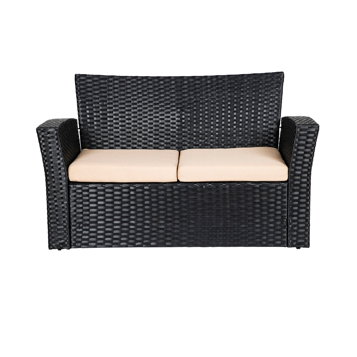 Grandview 4-piece Black Wicker Outdoor Patio Conversation Set