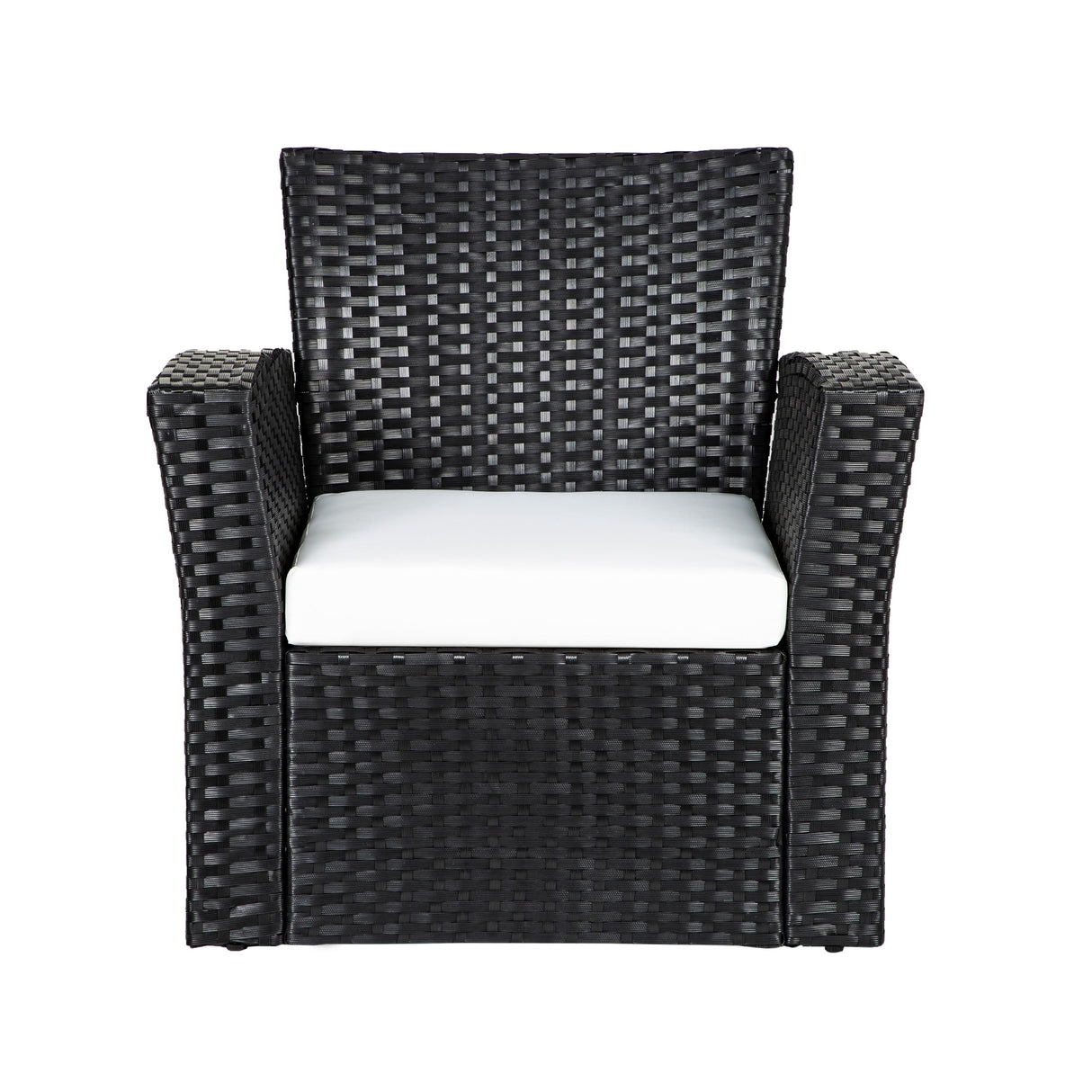 Grandview 4-piece Black Wicker Outdoor Patio Conversation Set