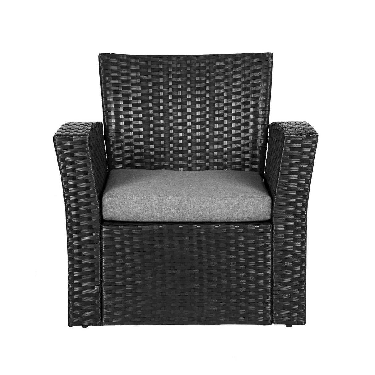 Grandview 4-piece Black Wicker Outdoor Patio Conversation Set