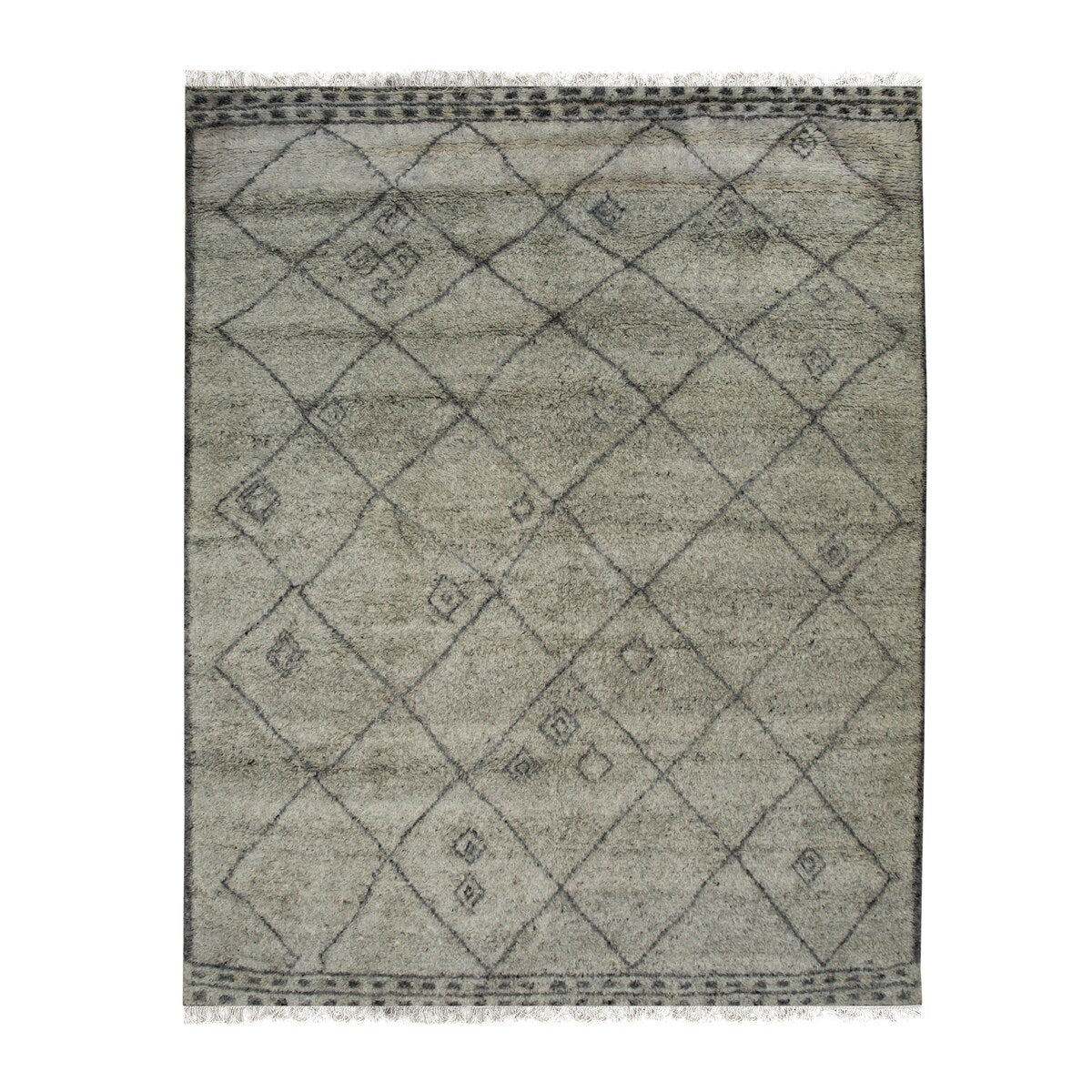 Gray Traditional Geometric Modern Moroccan Area Rug - Elegant and Timeless Design