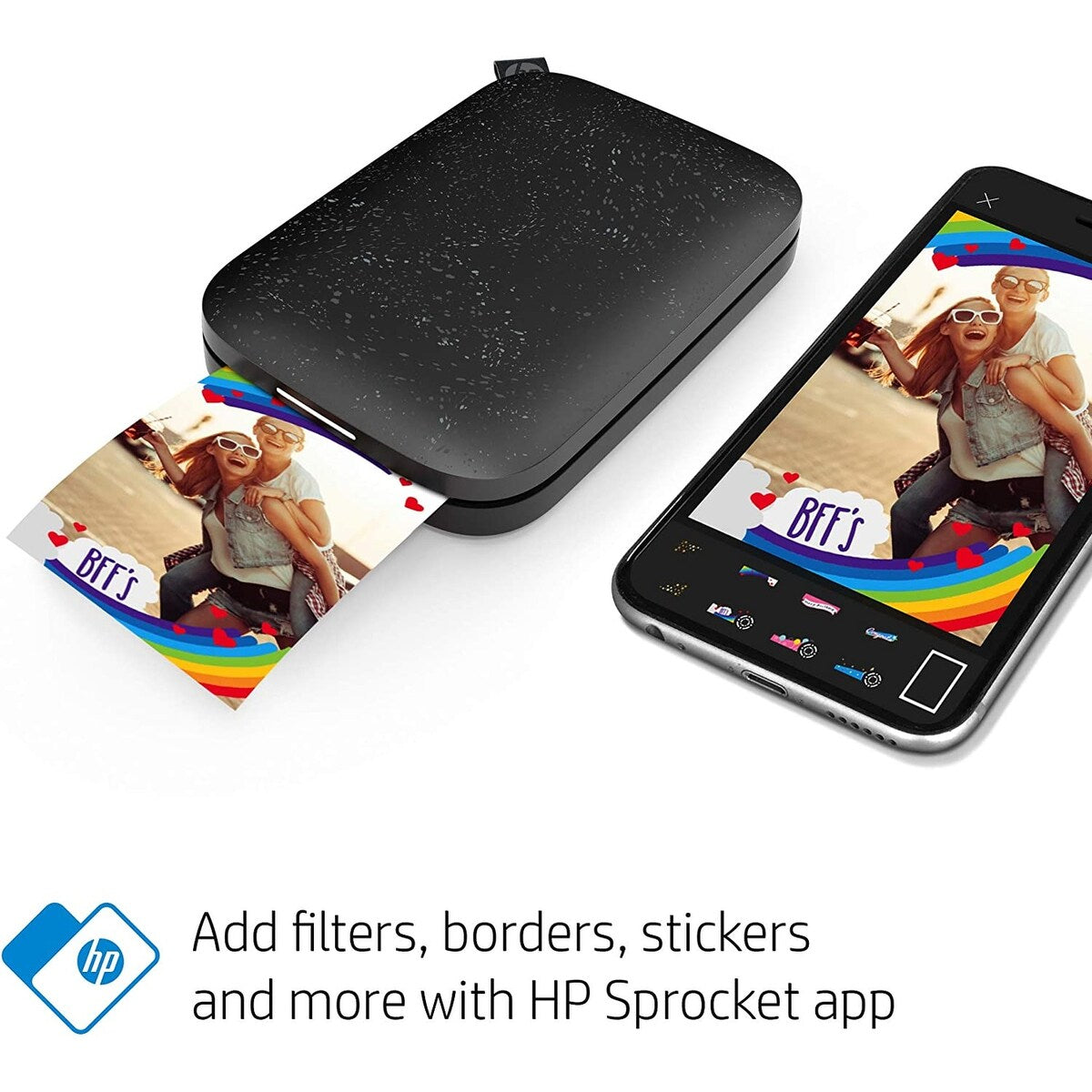 HP Sprocket Portable 2x3" Instant Photo Printer, Prints From iOS or Android Devices