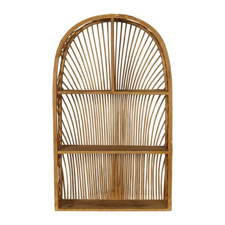 Harmony Arch Rattan Boho Tiered Wall Shelf - 28"H x 16.5"W x 6"D