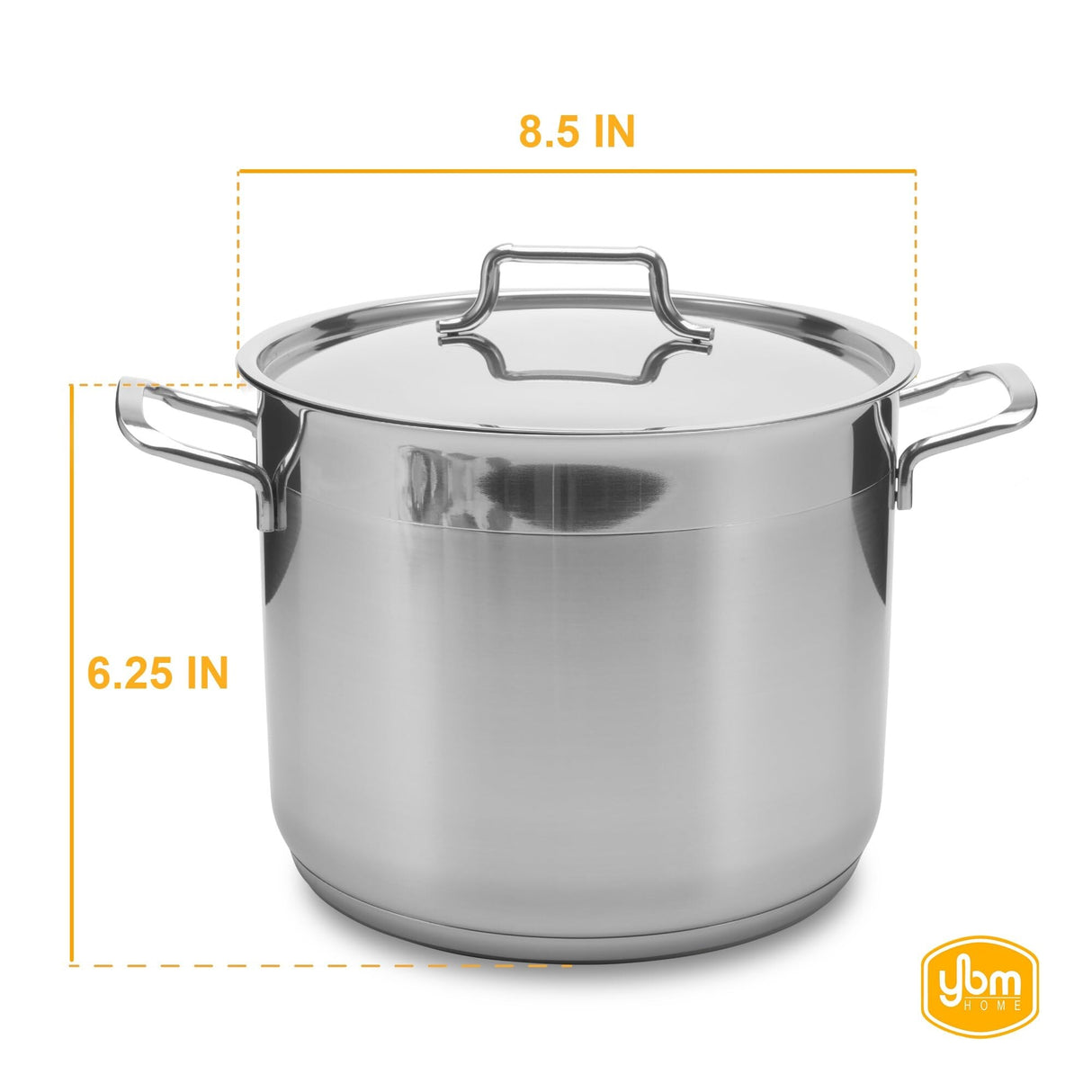 Hascevher Classic 18/10 Stainless Steel StockPot Covered Cookware Induction Compatible Oven Safe 5 Quart