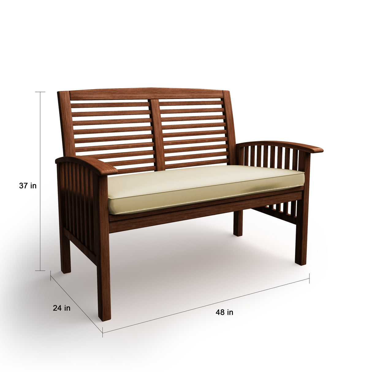 Middlebrook Surfside Acacia Wood Outdoor Love Seat