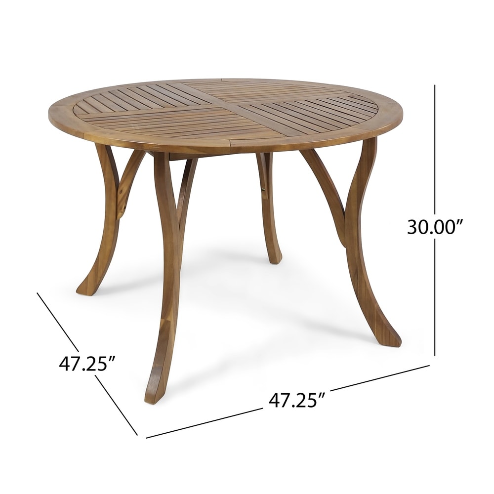 Hermosa Outdoor 47" Round Dining Table by Christopher Knight Home - 30"H x 47.25"W x 47.25"D