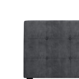 Hillsdale Furniture Blakely Button Tufted Upholstered Platform Bed w/ 2 Dual USB Ports, Dark Gray