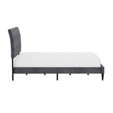 Hillsdale Furniture Blakely Button Tufted Upholstered Platform Bed w/ 2 Dual USB Ports, Dark Gray