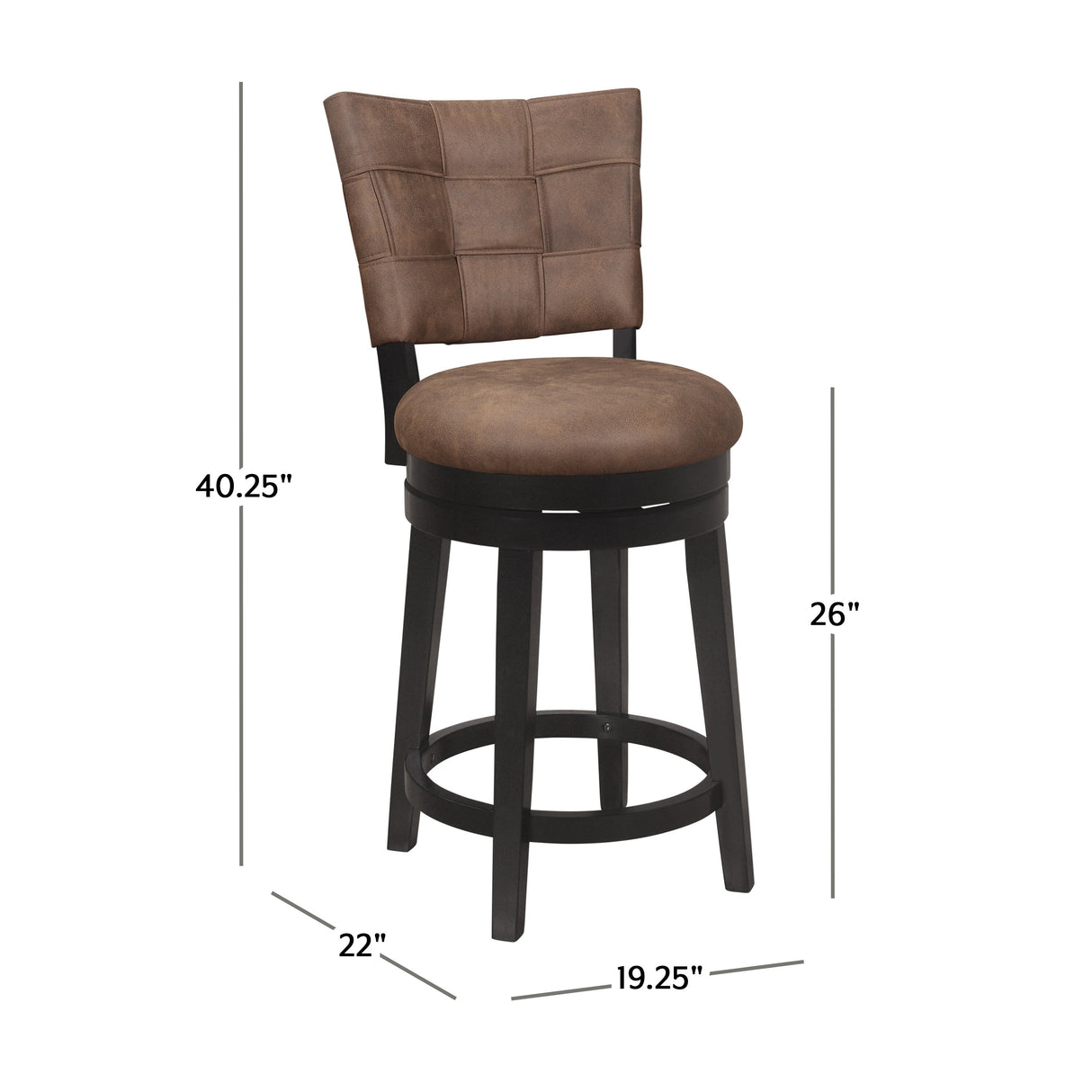 Hillsdale Furniture Kaede Wood and Upholstered Swivel Stool