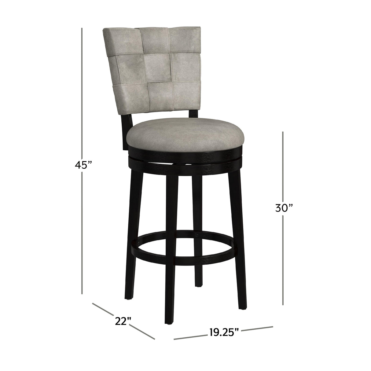 Hillsdale Furniture Kaede Wood and Upholstered Swivel Stool