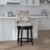 Hillsdale Furniture Kaede Wood and Upholstered Swivel Stool