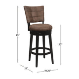 Hillsdale Furniture Kaede Wood and Upholstered Swivel Stool