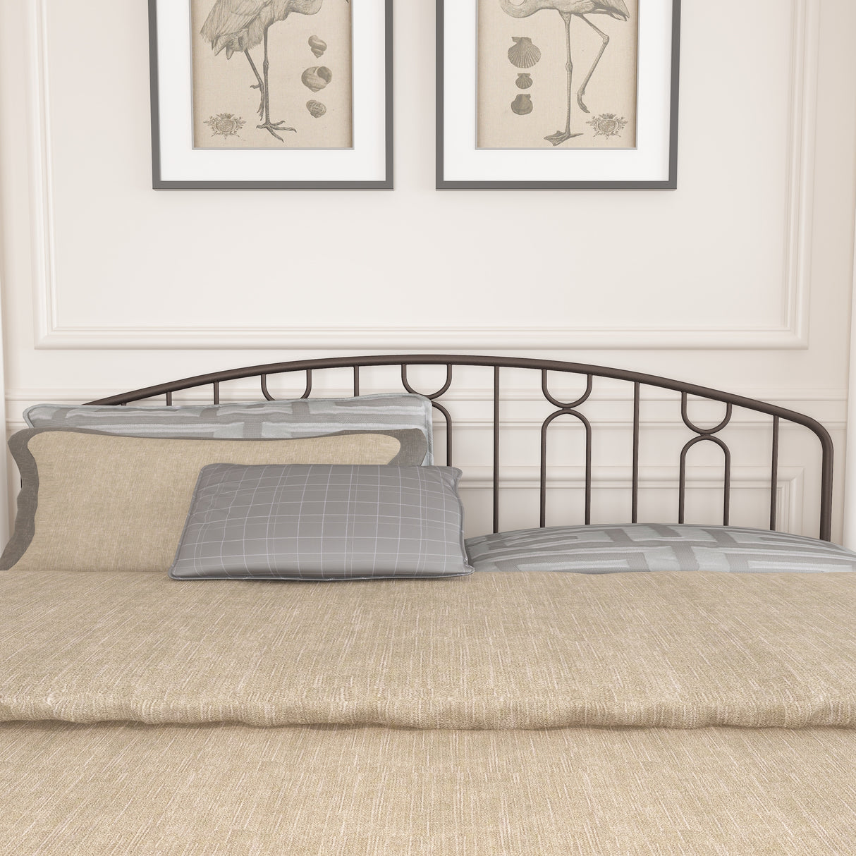 Hillsdale Furniture Riverbrooke Bronze Metal Arch Scallop Headboard