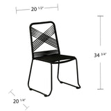 SEI Furniture Padko 2-Piece Stackable Outdoor Rope Chairs