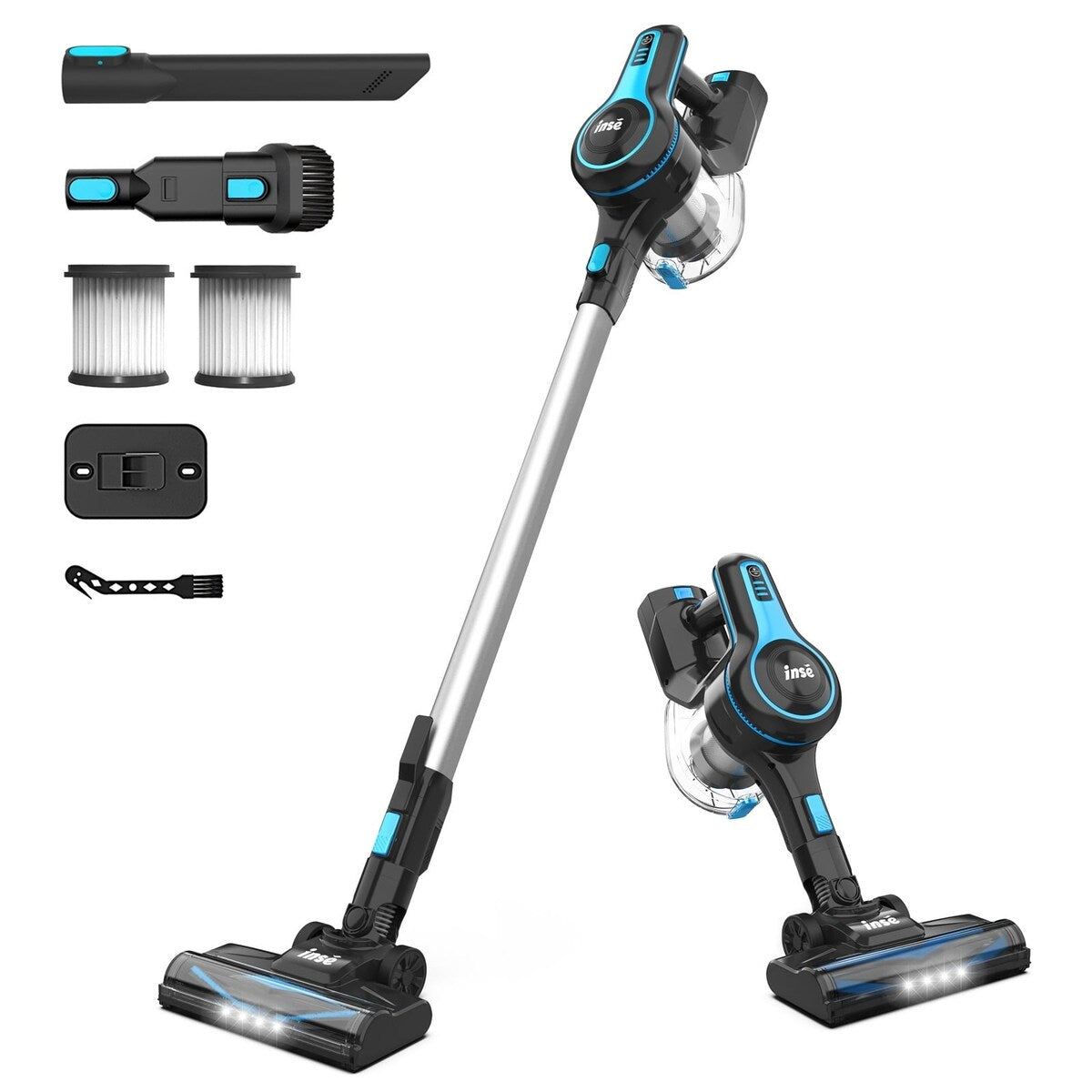 INSE N5T Cordless Vacuum 145w 12kpa Suction Power 6 in 1 Stick Vacuum