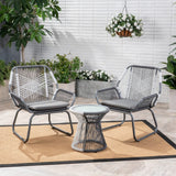 Idaho Outdoor 3 Piece Woven Chat Set by Christopher Knight Home