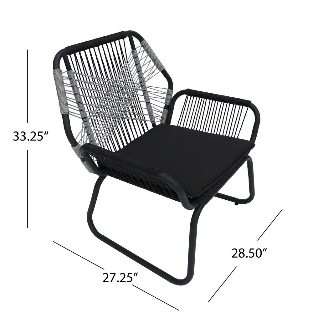 Idaho Outdoor 3 Piece Woven Chat Set by Christopher Knight Home