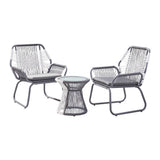 Idaho Outdoor 3 Piece Woven Chat Set by Christopher Knight Home