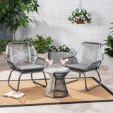 Idaho Outdoor 3 Piece Woven Chat Set by Christopher Knight Home