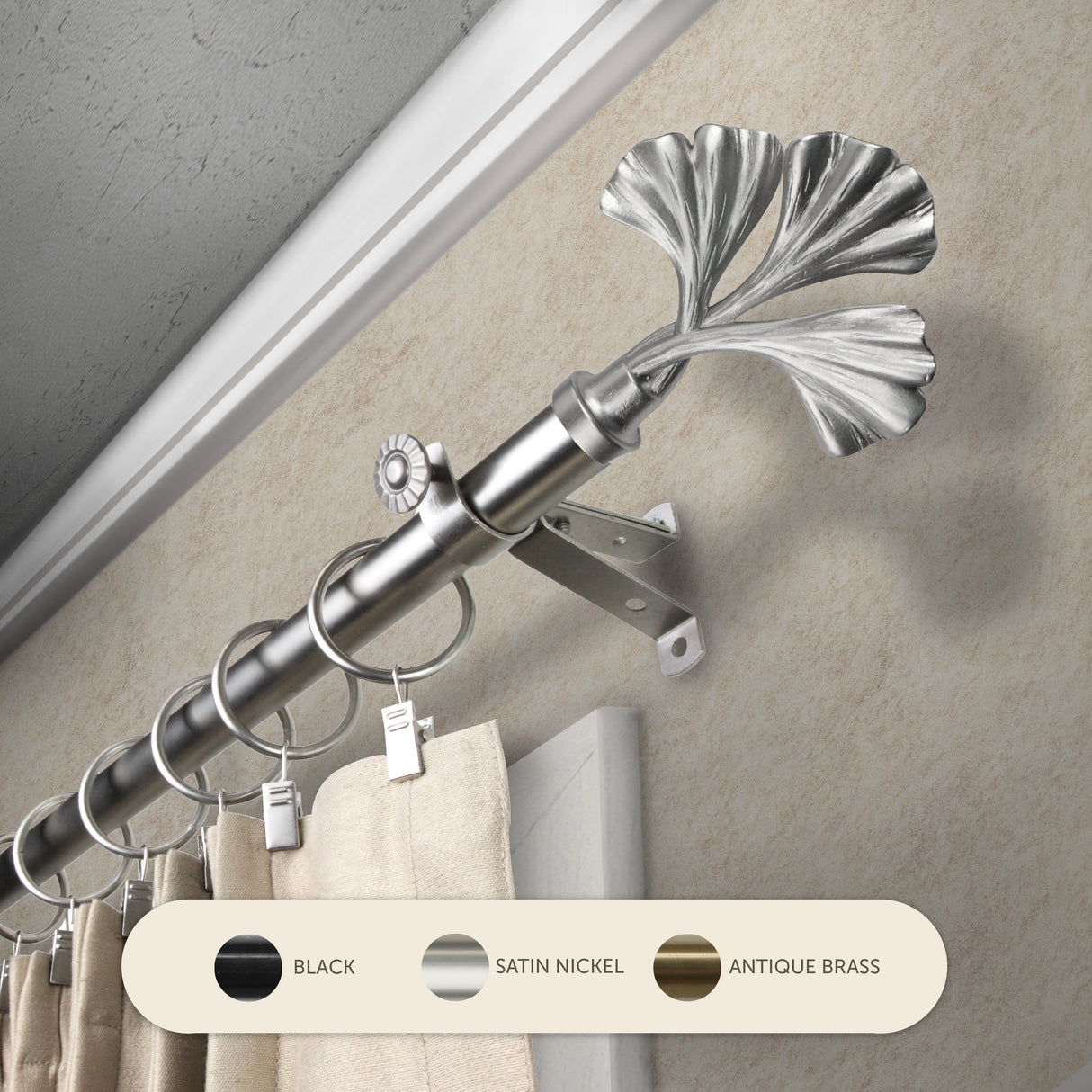 InStyleDesign Sunder Adjustable Curtain Rod 13/16 inch dia.