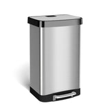 Innovaze 14.5 Gal./55 Liter Rectangle Step-On Stainless Steel Trash Can for Kitchen