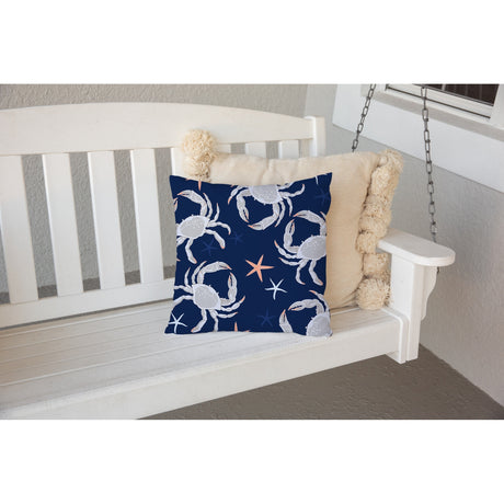 JUST CRABBY NAVY Outdoor Pillow By Kavka Designs