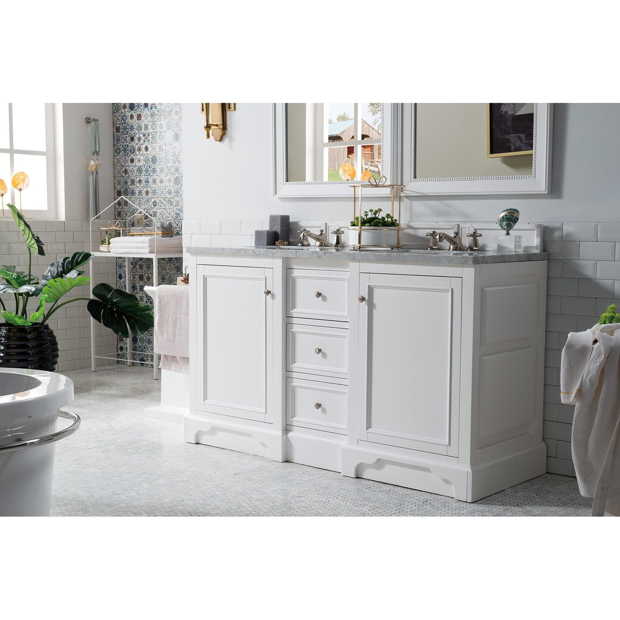 James Martin Vanities De Soto 60" Double Vanity, Bright White