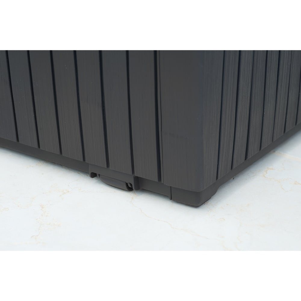 Keter Springwood 80 Gallon Durable Resin Outdoor Storage Deck Box For Furniture and Supplies