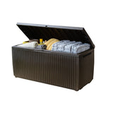 Keter Springwood 80 Gallon Durable Resin Outdoor Storage Deck Box For Furniture and Supplies