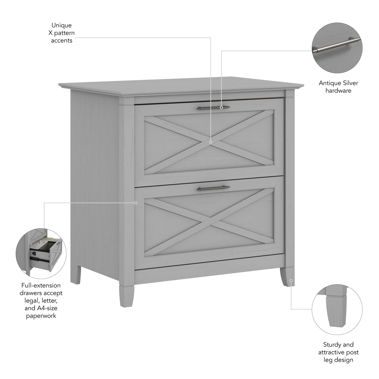 Key West 2 Drawer Lateral File Cabinet by Bush Furniture