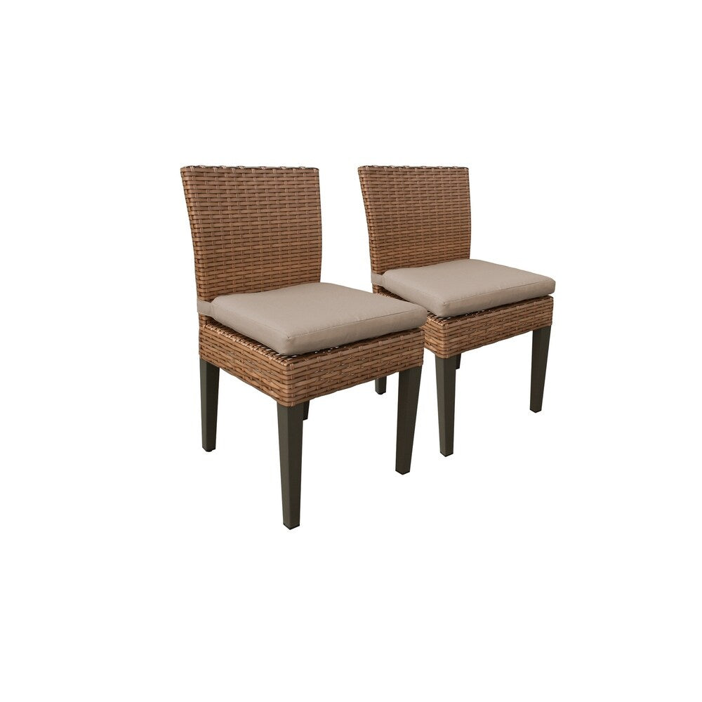 Laguna Rectangular Outdoor Patio Dining Table with 8 Armless Chairs