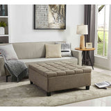 Large Square Tufted Storage Ottoman