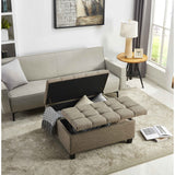 Large Square Tufted Storage Ottoman