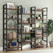 Large Triple Wide 5-Shelf Etagere Bookcase